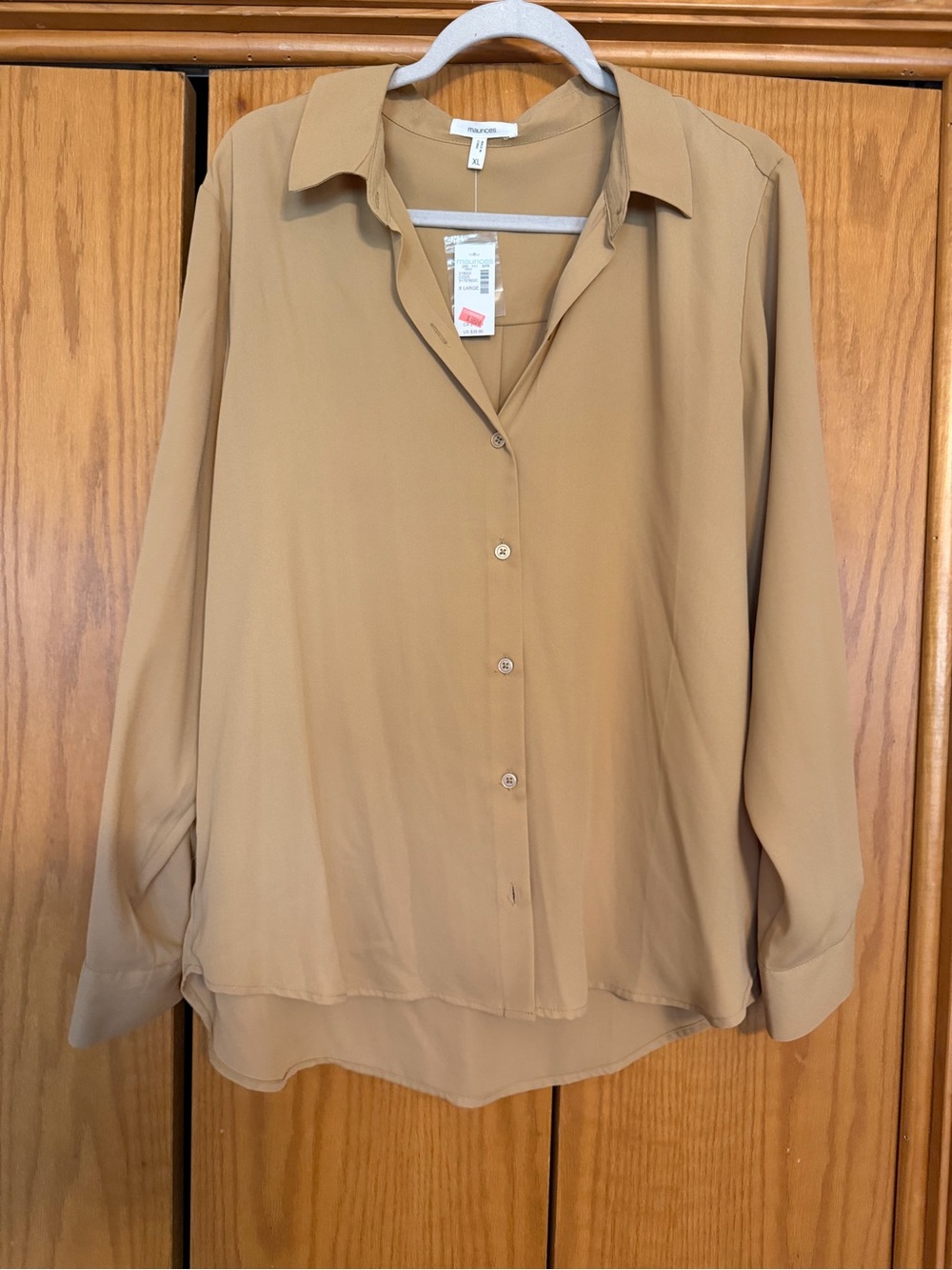 Maurices Tan Button-Down Blouse